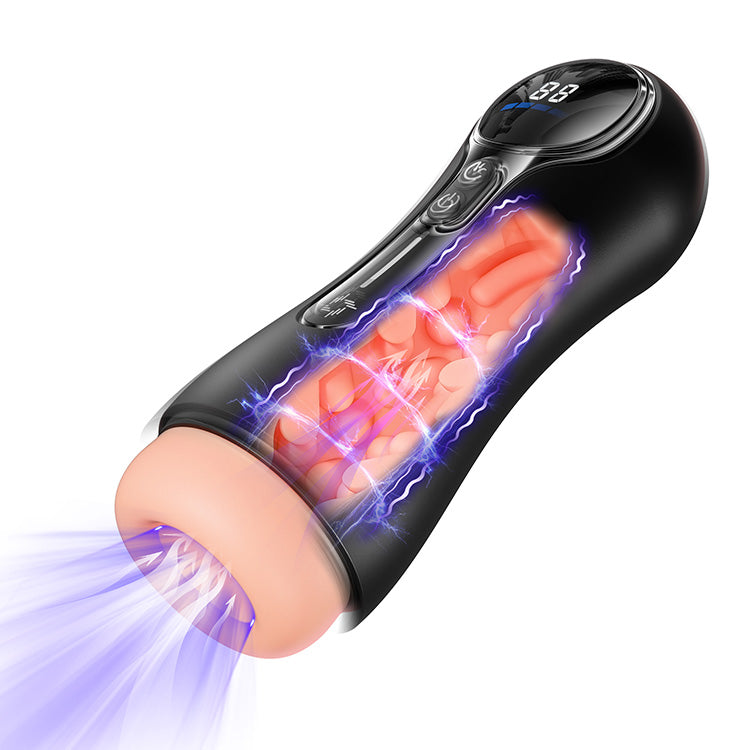 Automatyczny masturbator męski – 4 ssania, 9 wibracji, wyświetlacz LED