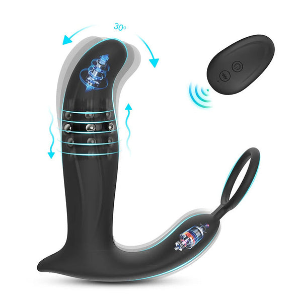 Dual Control Wiggling Prostate Massager with Vibration and Thrust