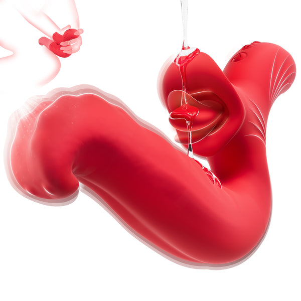 Wibrator z obracającym się językiem – 10 intensywnych trybów do zabawy z łechtaczką i sutkami