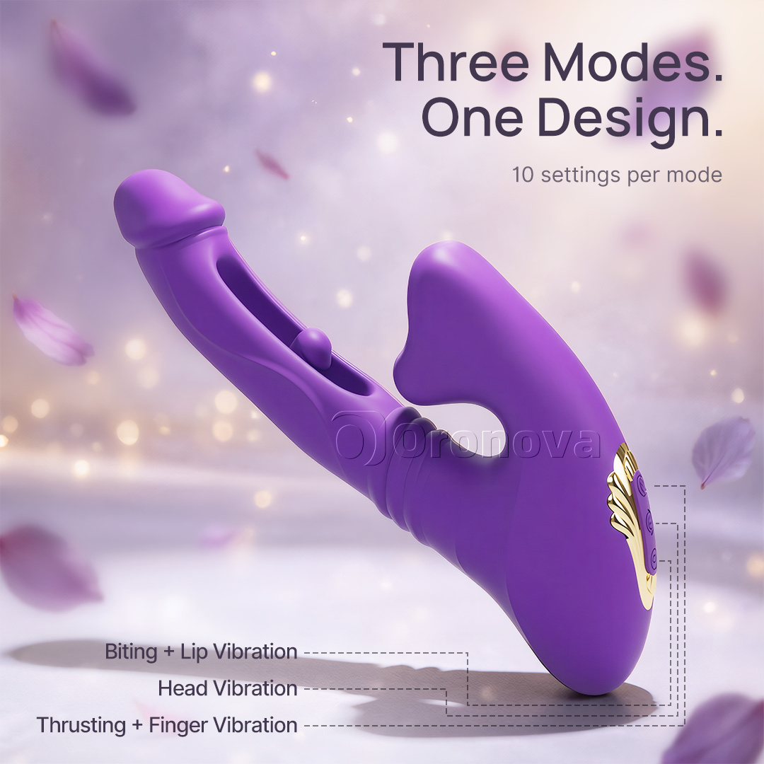 Hollow Thrusting Vibrator with Fingertip & Head Vibration