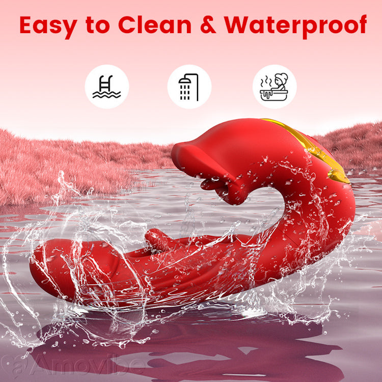 Wibrator z klapaniem łechtaczki z całującymi ustami i wibracją