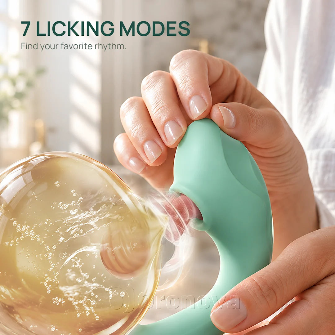 2-in-1 Tongue & Tapping Vibrator – Clitoral Stimulation, 7 Licking & 7 Tapping Modes