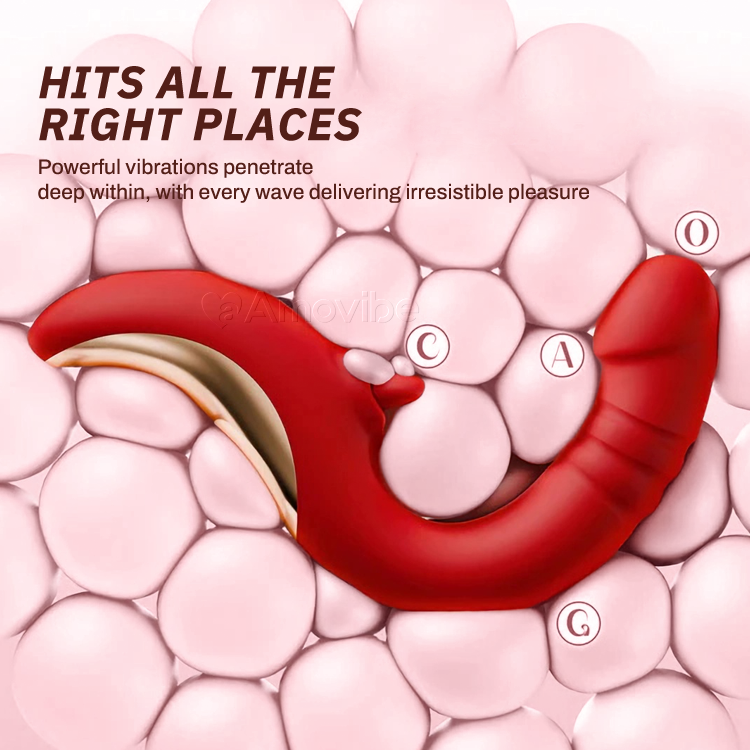 Wibrator punktu G z funkcją lizania i pchnięć