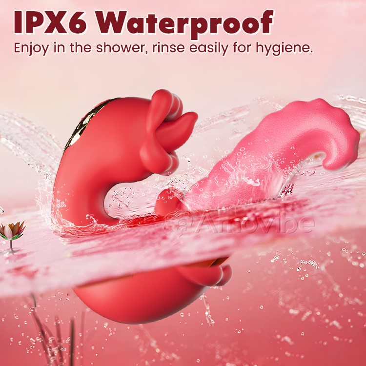 Podwójny Wibrator G-Spot z Ruchomym Językiem i Wibracjami