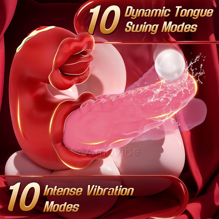 Wibrator ośmiornica 2 w 1 z drażniącym językiem i 10 trybami wibracji
