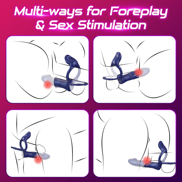 Pasek na penisa i wibrująca nakładka – pierścień na penisa do stymulacji łechtaczki i punktu G